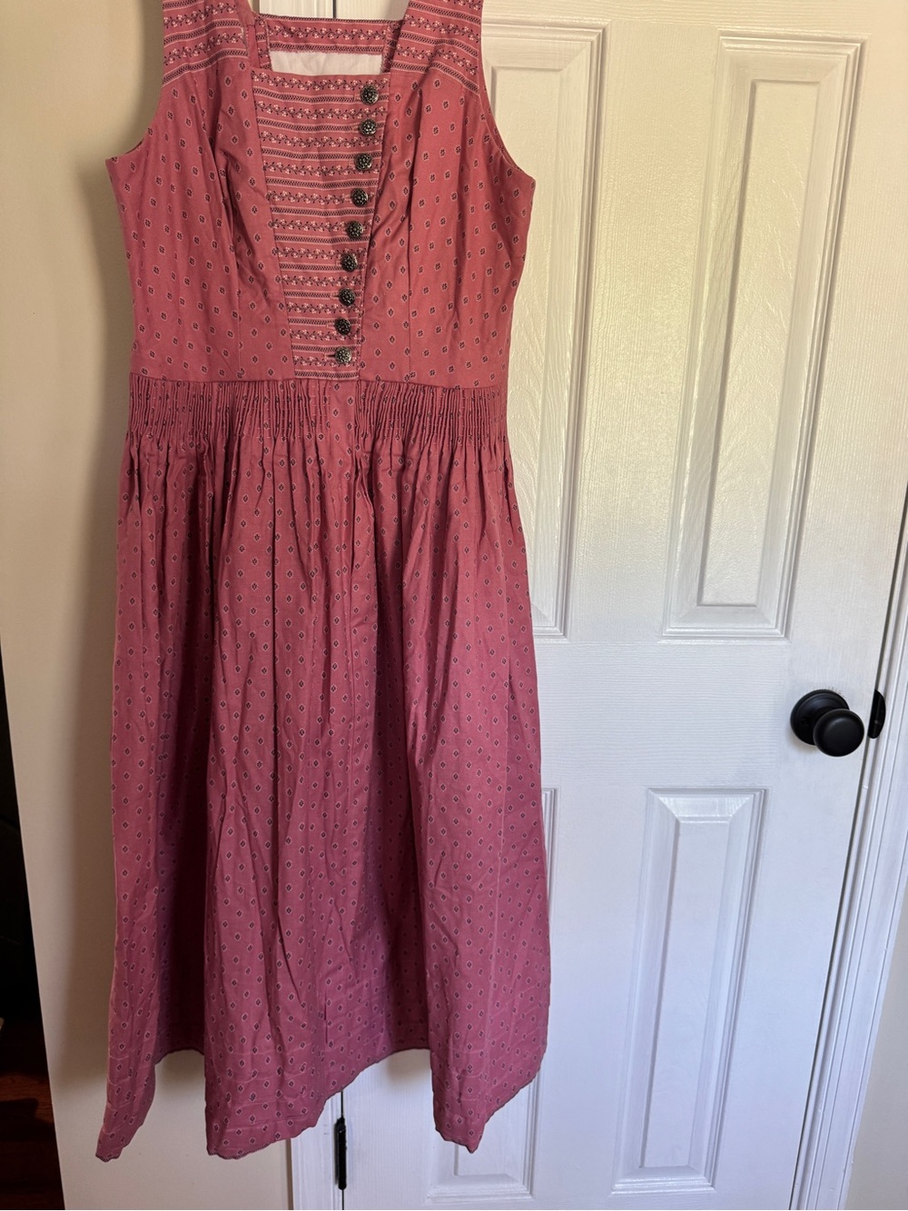 Artisan Handmade Womens Pink Dress and Apron Medium Dirndl, Prairie, Cottagecore - Picture 2 of 12